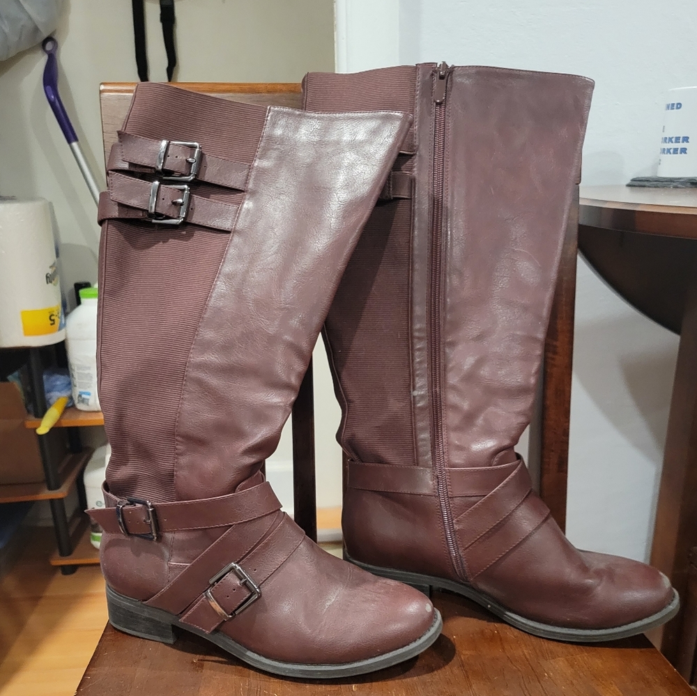 Torrid Knee High Zip Up Boots